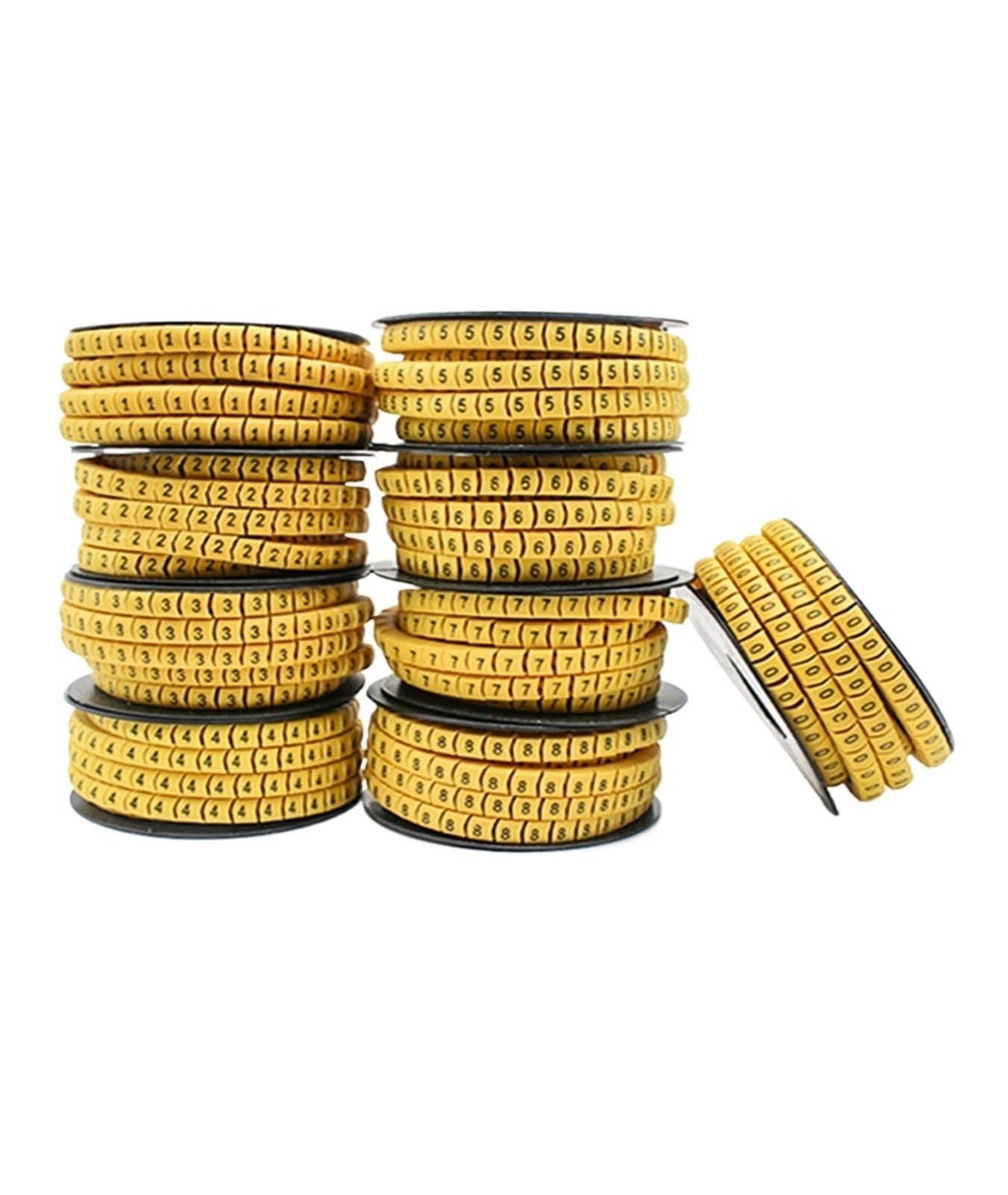 10 Rollen Draht Kabelmarkierer Kabelschlauch PVC Nummer 0-9
