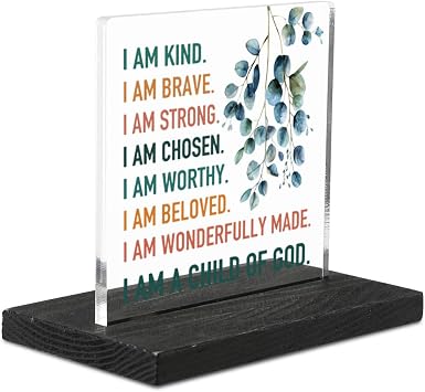 Bible Verse Plaques for Home Decor, Christian Scripture Decor Gifts for Friend Men Sister Women, Christian Encouragement Gifts, Faith Keepsake Gifts Decorative Signs YT295