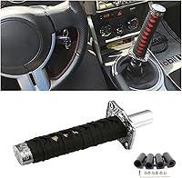 Vista 1 de zipelo Pomo de palanca de cambios estilo espada de samurái, pomo de cambio corto de 6 pulgadas (15 cm) con 4 adaptadores, palanca de cambio