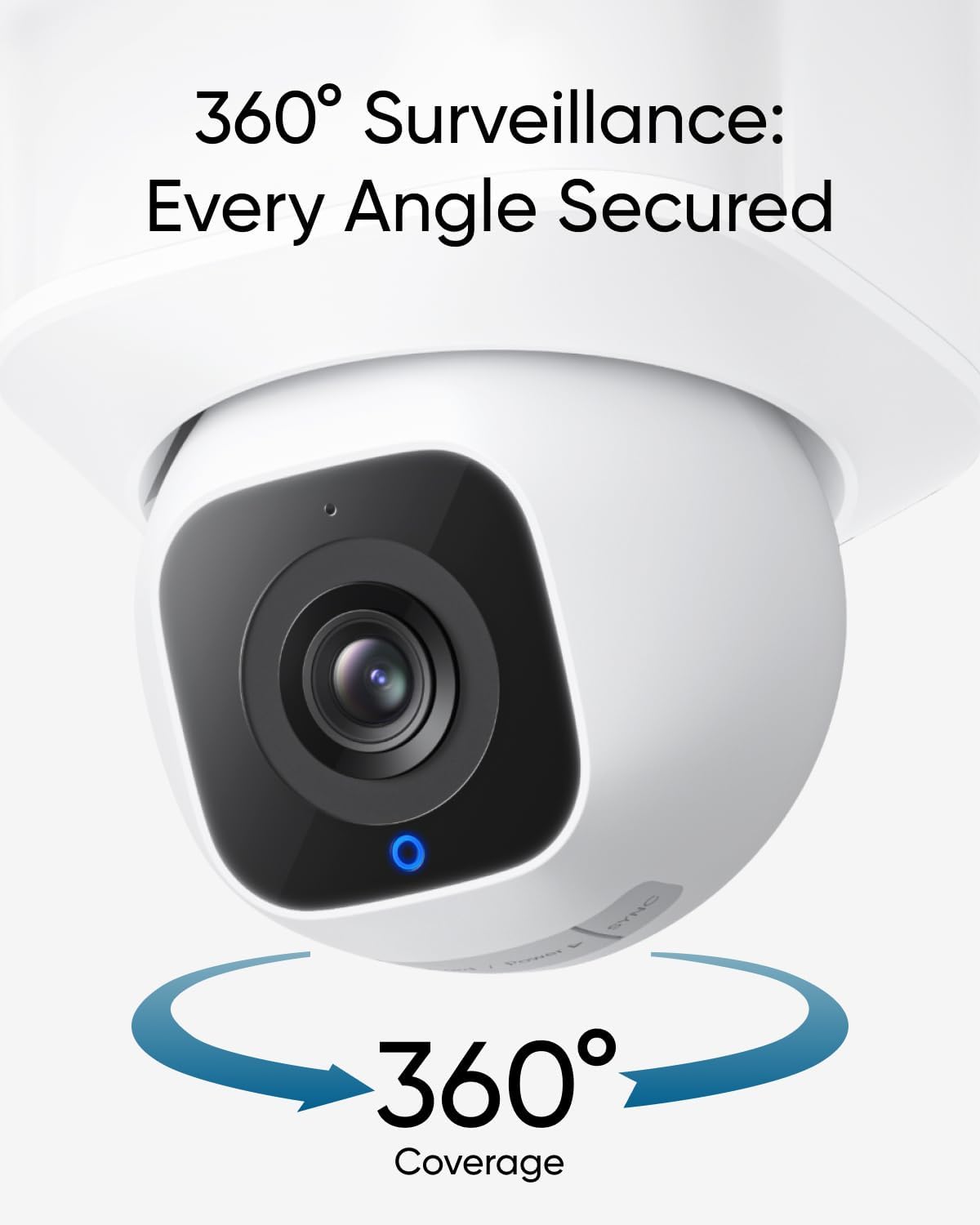 eufy Security Floodlight Camera E30, Security Camera Outdoor, 360° Pan and Tilt, AI Detection and Tracking, 2K Video, 2.4GHz Wi-Fi, 2,000 Lumens, Custom Voice and Light Alerts, 24/7 Recording