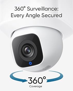 eufy Security Floodlight Camera E30, Security Camera Outdoor, 360 Pan and Tilt, AI Detection and Tracking, 2K Video, 2.4GHz Wi-Fi, 2,000 Lumens, Built-in Siren, 24/7 Recording,No Monthly Fee