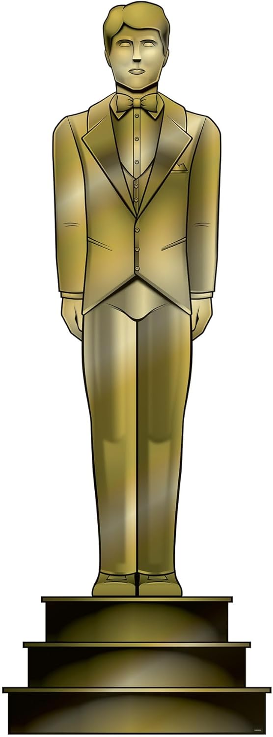 Red Carpet Male Statuette Stand Up Decoration - 6' - Gold