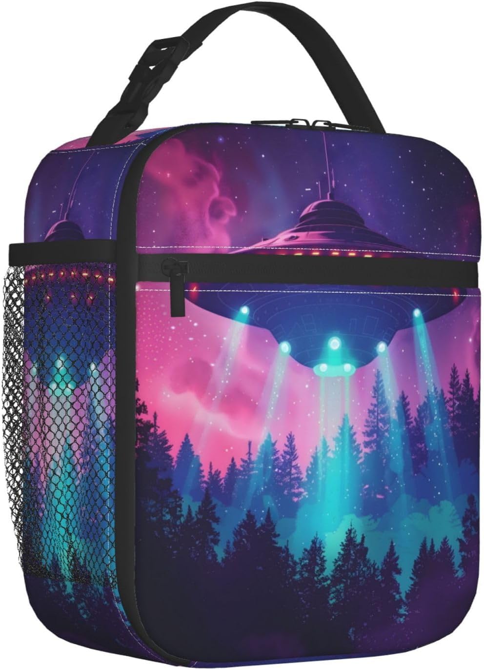 Insulated Lunch Box for Kids Boys Girls, Reusable Lunch Bag for School, Office, Work, Picnic, Travel, Cosmic UFO Lunch Box - Image 2
