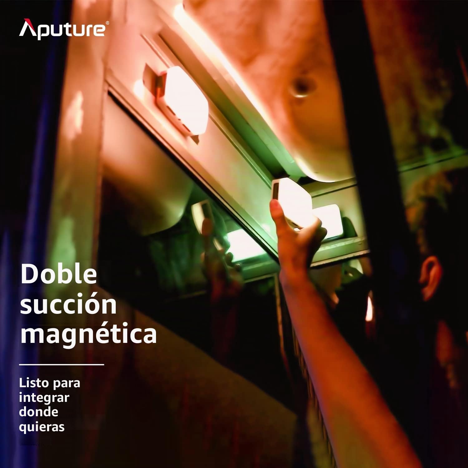 Aputure MC RGB Luz LED para Cámara 3200-6500K, Creative Rim Light para Fotografía, Video & Filmmaker, Key-Light para Close-up, Ligero para Viajar, Soporta App Control & Qi Charge