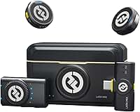 Hollyland Lark M2 Microfone de Lapela Sem Fio, Mini Microfone 48kHz/24bit, Cancelamento de Ruído para Gravação e Transmissão, Compatível com iPhone/Camera/Android/PC(2TX+2RX+Estojo de Carregamento)