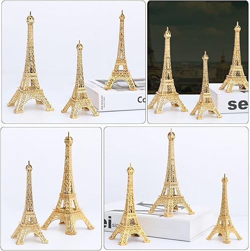 Miniatura 7 de Estatua de la Torre Eiffel, modelo de mesa, decorativa, de metal, París, Francia, Torre Eiffel, Estatuilla de arquitectura, réplica de estatuilla