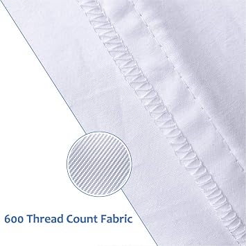 Precoco Queen Pillow Cases Set of 2 | 100% Cotton White Pillowcases Queen Size with 600 Threads | Stable Pillow Covers with Zipper Hidden for Hotel Quality, 20x30
