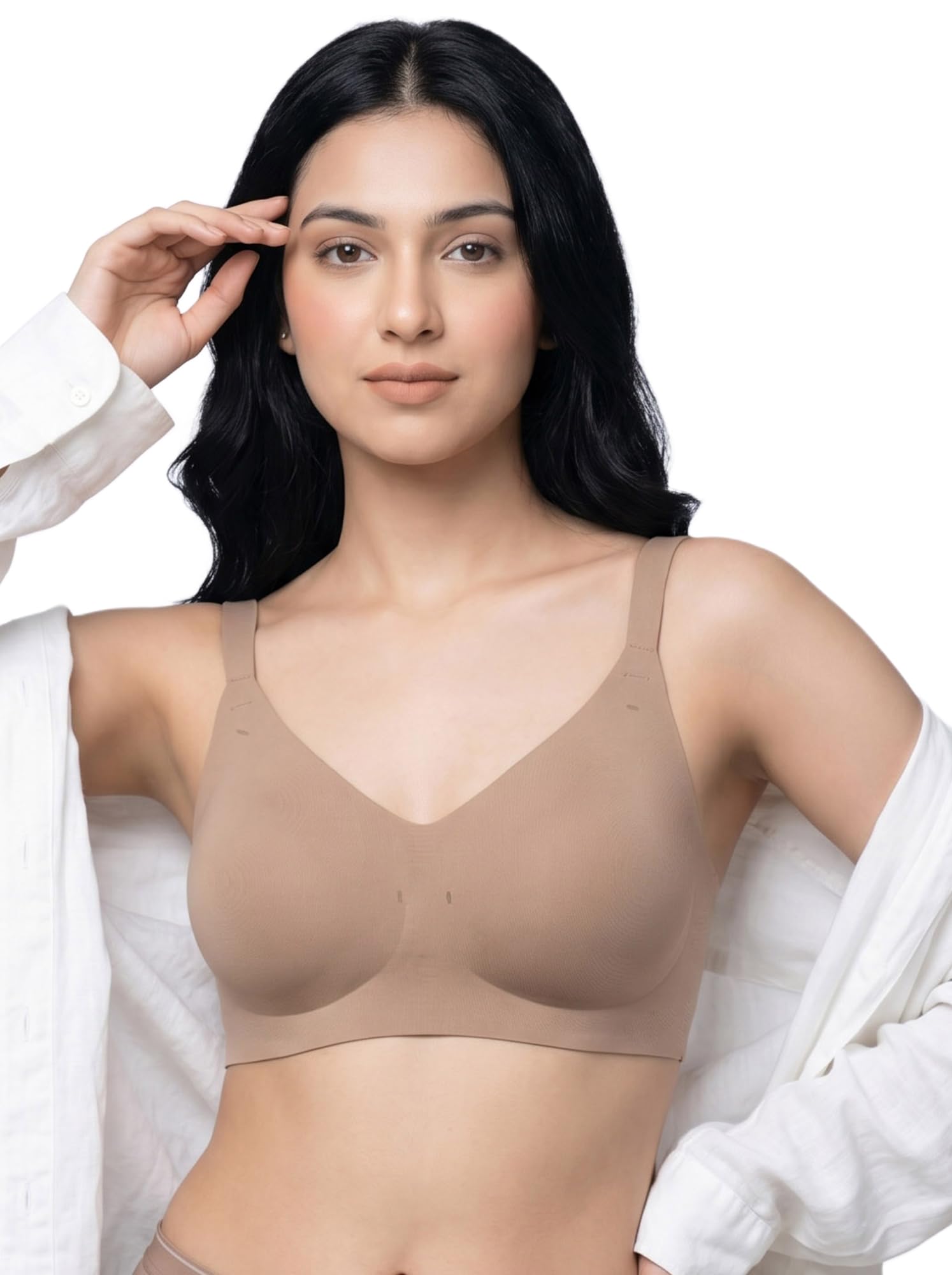 intimist Cotton Padded Bonded Bra for Women | Full Coverage Bra | Breathable 100% Cotton Feel | Wire-Free | No Elastic at Bottom Band and Side Wings | Pack of 1-picture-31