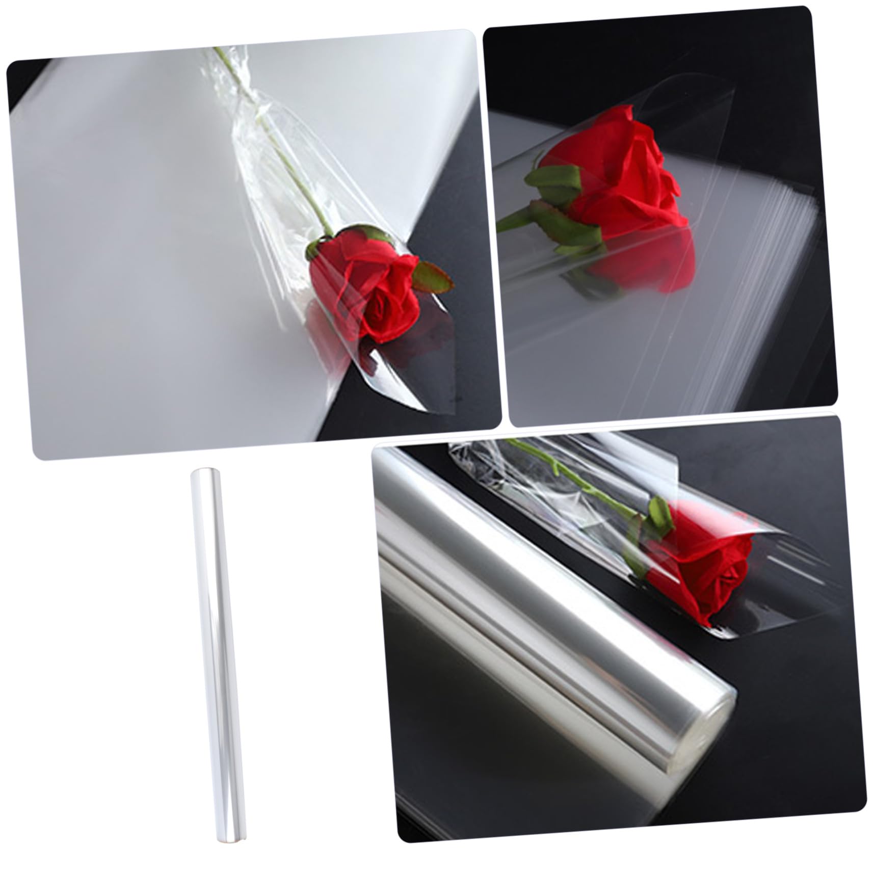 iplusmile Rollo Material Bopp de Celofán Transparente para Envolver Flores y Regalos Protección contra Suciedad y Humedad Adecuado para Envoltura de Obsequios