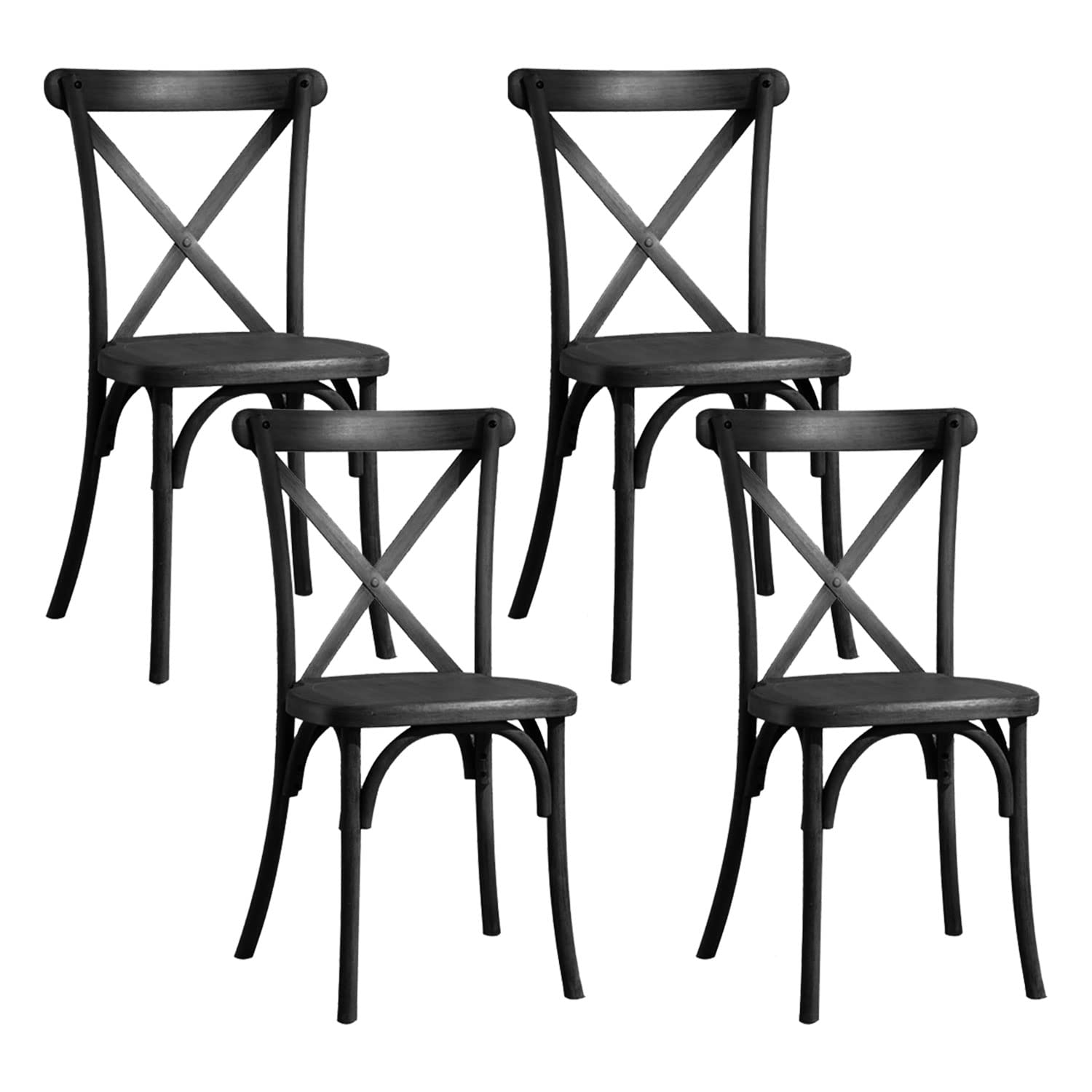 JURMALYN XBack Chair Set of 4, Farmhouse Cross Back