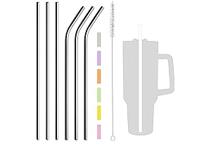 6-Pack Reusable Metal Straws for 40oz Stanley Cups