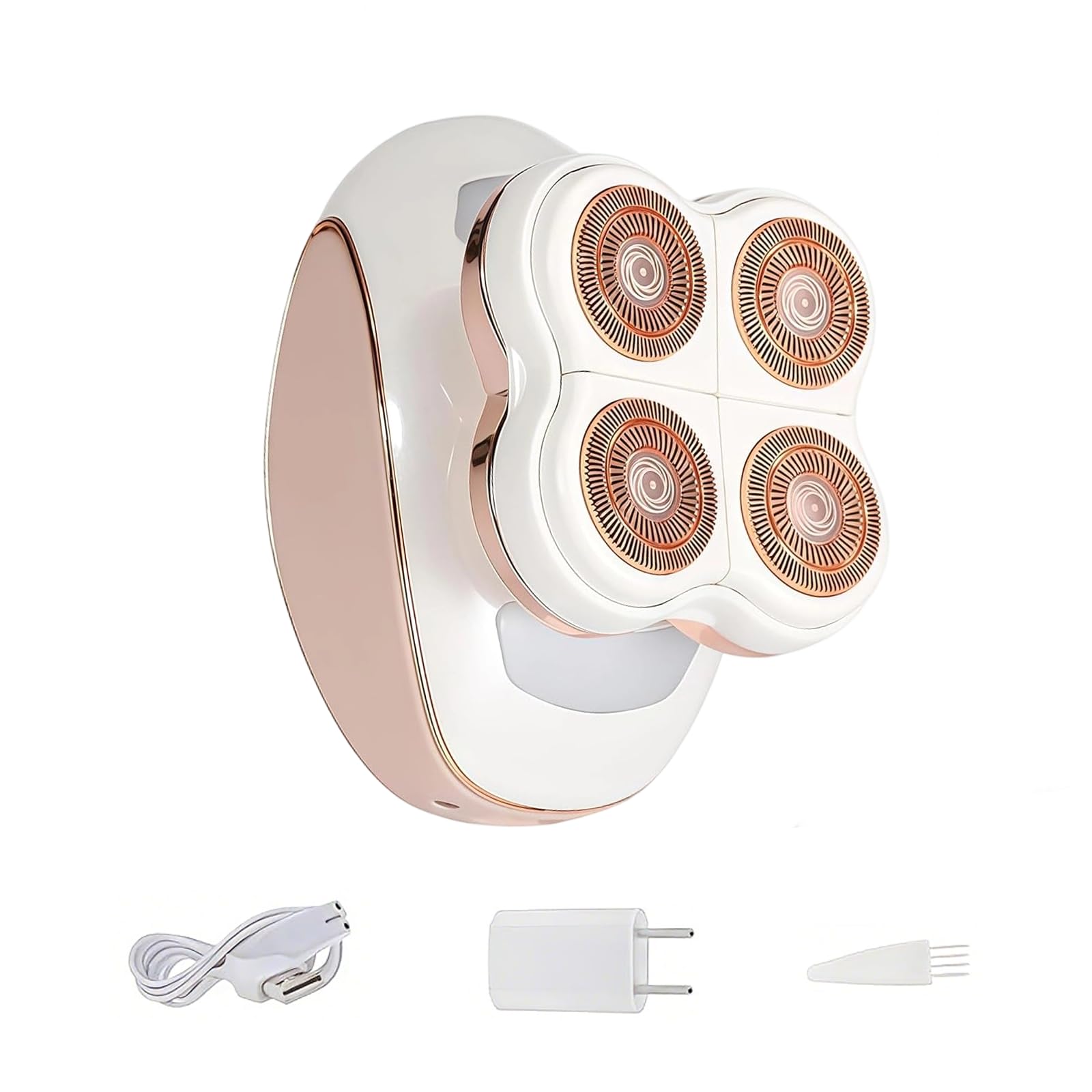 Petyoung Electric Razor for Women, Wet and Dry, Painless and Cordless Lady Shaver, Waterproof Shaver for Face Body Lips Leg Bikini, 4 Floating Heads Rechargeable Body Hair Remover with LED Light