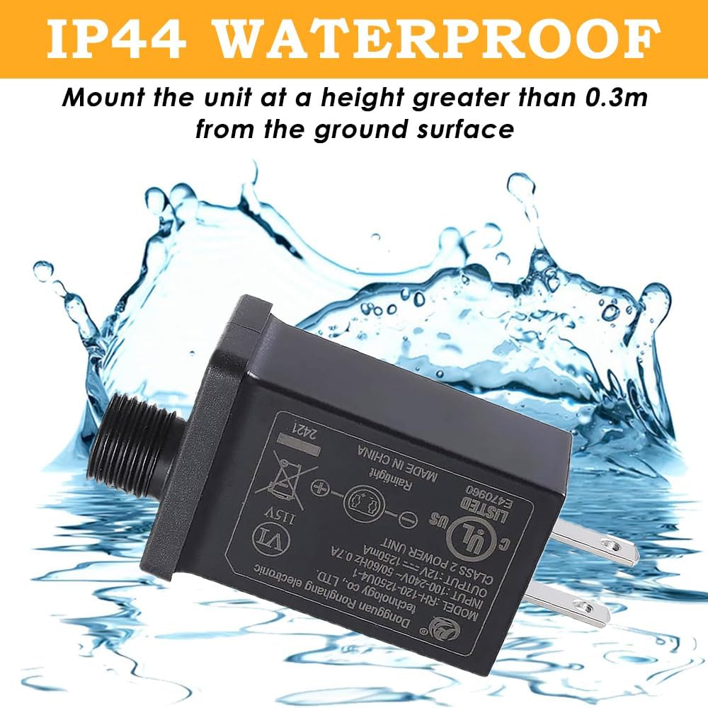 Replacement Yard Inflatable Adapter 12V 1.25A, Transformer US Plug for Halloween Christmas Inflatable Outdoor Decorations, Class 2 Power Supply for LED Light