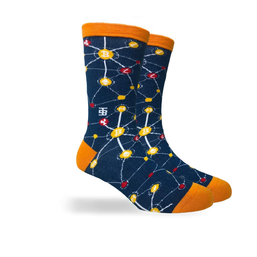 Premium Colorful Men Cotton Socks - FINTECH Edition (BLUE, ORANGE | SIZE UK 7-12 | REGULAR LENGTH)-image-39