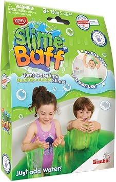 ZIMPLI - Slime Baff Green, 1 Bath or 4 Play Uses, As if by magic, water turns into colourful slime, Children's Bathtub Toy, Great gift idea for boys or girls aged 3+