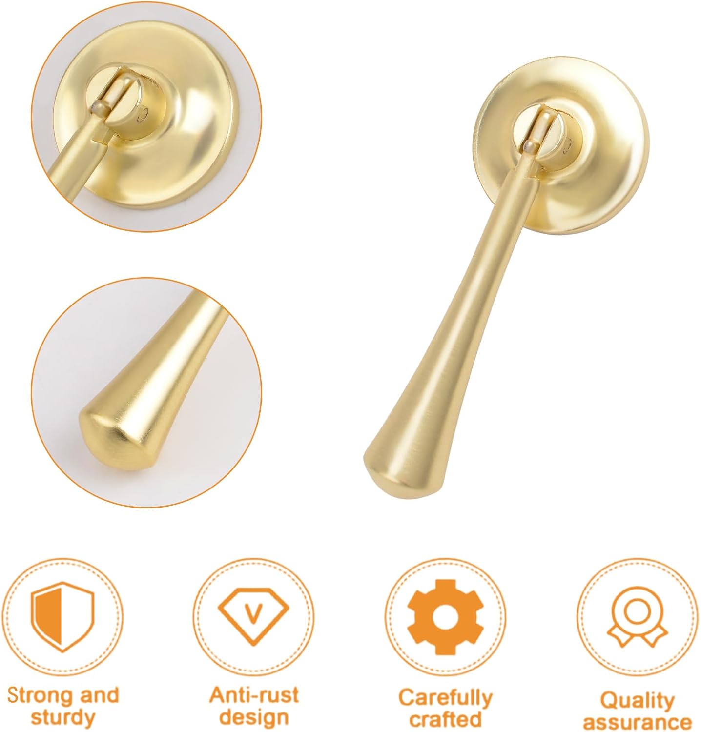 MOROBOR Teardrop-Shaped Cabinet Pulls, 8pcs Solid Brushed Gold Pendant Handles Knob Zinc Alloy Handles Knobs with Mounting Screw for Cabinets Drawer Door Furniture Decorative