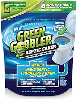 Green Gobbler Septic Saver Bacteria Enzyme Pacs | 6 Month Septic Tank Supply