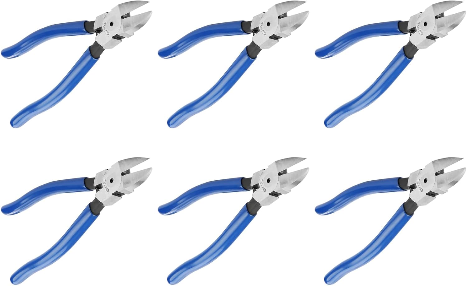6pcs 8inch Blue Diagonal Pliers Cable Nose Cutting Nippers Wire Cutter Tool for Electricians