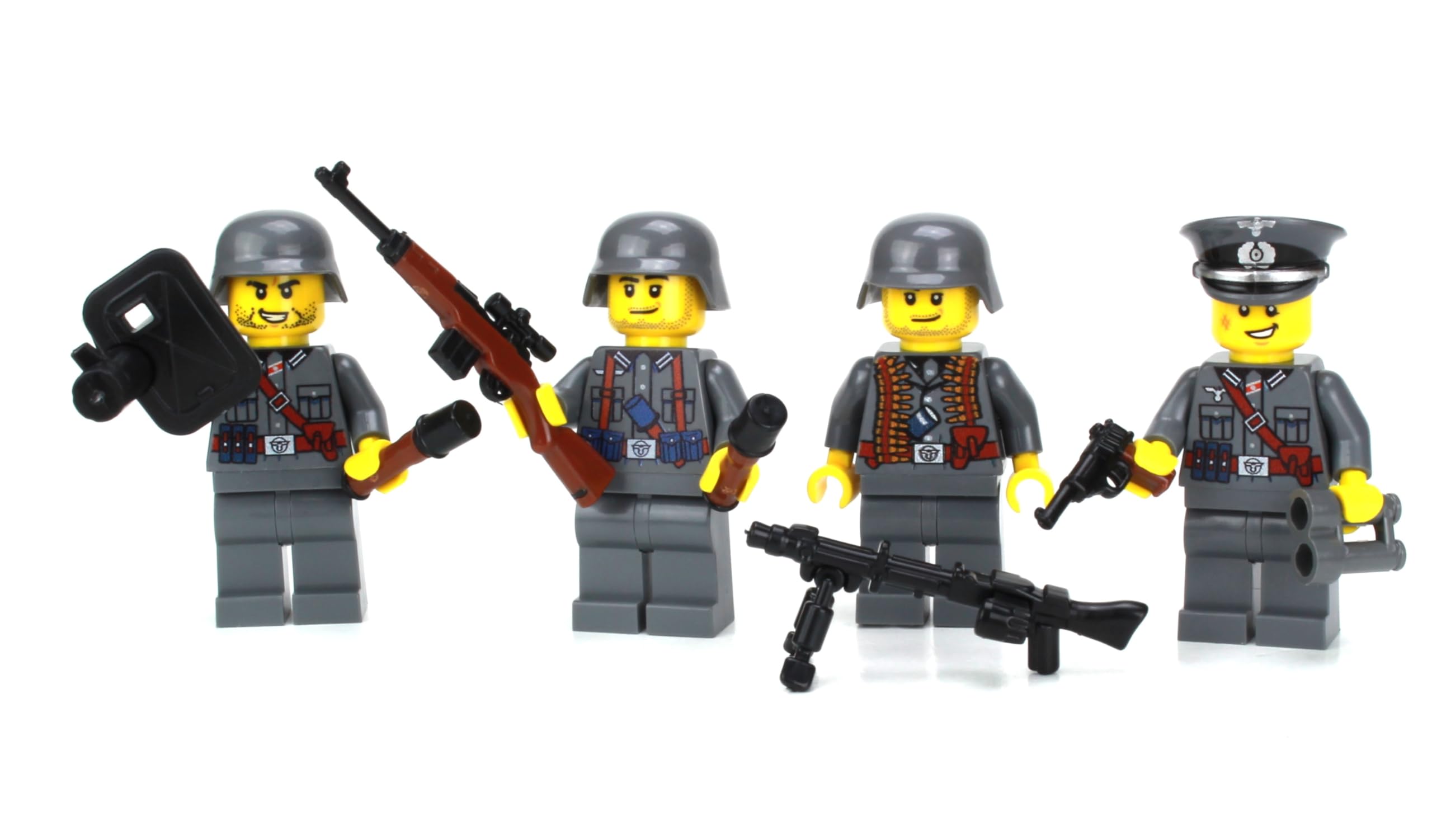 Collectible 1.6 Inches Tall German WW2 Soldiers Squad Custom Minifigure | Genuine Military Minifig | Printed in The USA | Great Gift for Ages 8+ to Adult AFOL