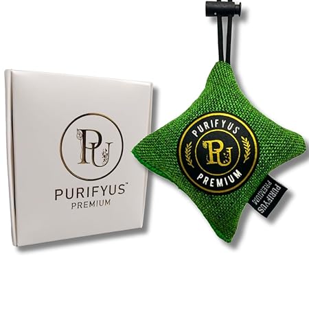 Purifyus Premium Green I 75gram I Activated Carbon Air Purifying Bag | Natural Odor Absorber for Car Clean and Fresh Indoor Air