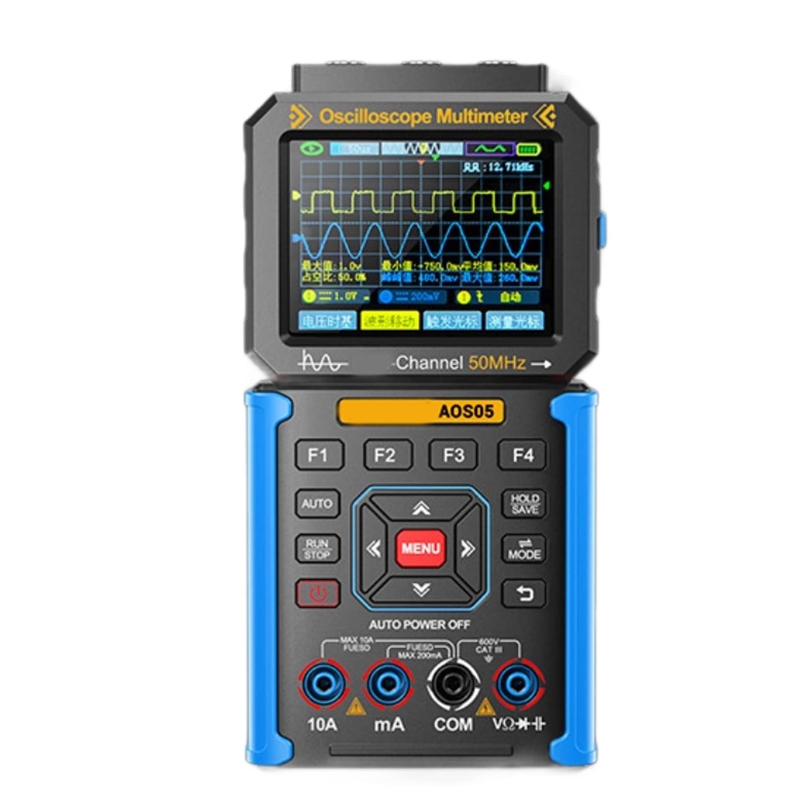 2 Channels Digital Handheld Oscilloscope Featuring Wide Frequency Ranges 200Msps Sampling Rate 3.2Inch Electronics Testing Tool