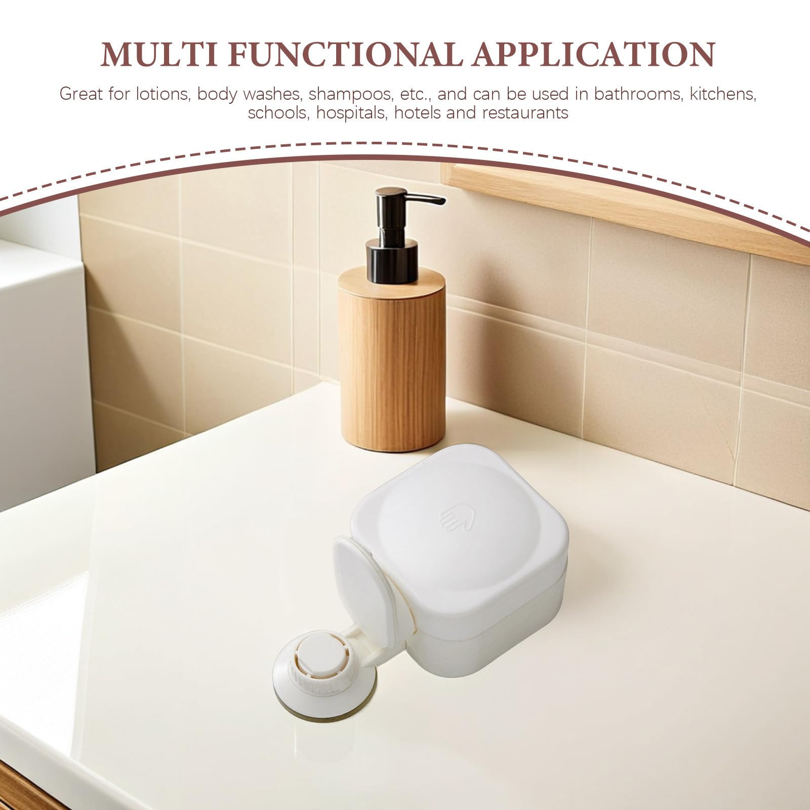 NOLITOY Dispensador de Gel de Ducha de Pared Ventosa, Diseño Abs Moderno, Dispensador de Jabón para Baño Dosificación Suave, Adecuado para Baños y Restaurantes