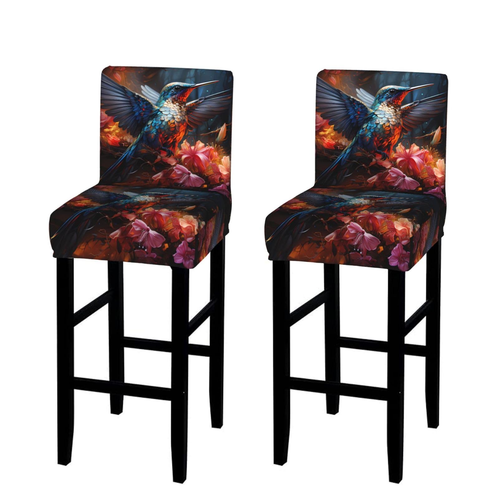 SXZVVBN Hummingbird Stretch Bar Stool Covers Dining Seat