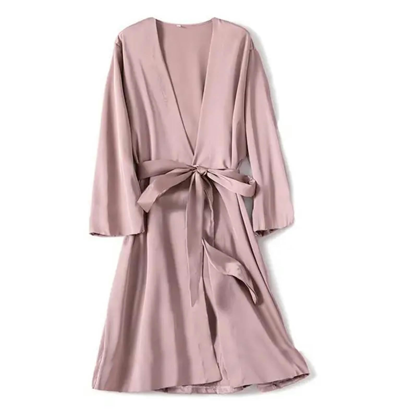 MdybF Szlafrok Damska Satyna Bielizna Bielizna Sleepwear Prezent Ślubny Casual Szlafrok Nocna