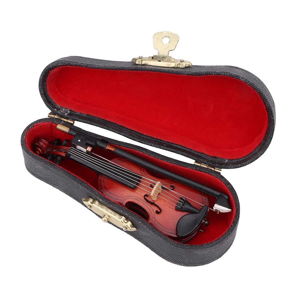 Dollhouse Miniature Violin, Violin Model with Box Dollhouse Violin, 1:12 Miniature Instrument for Dollhouse Kids