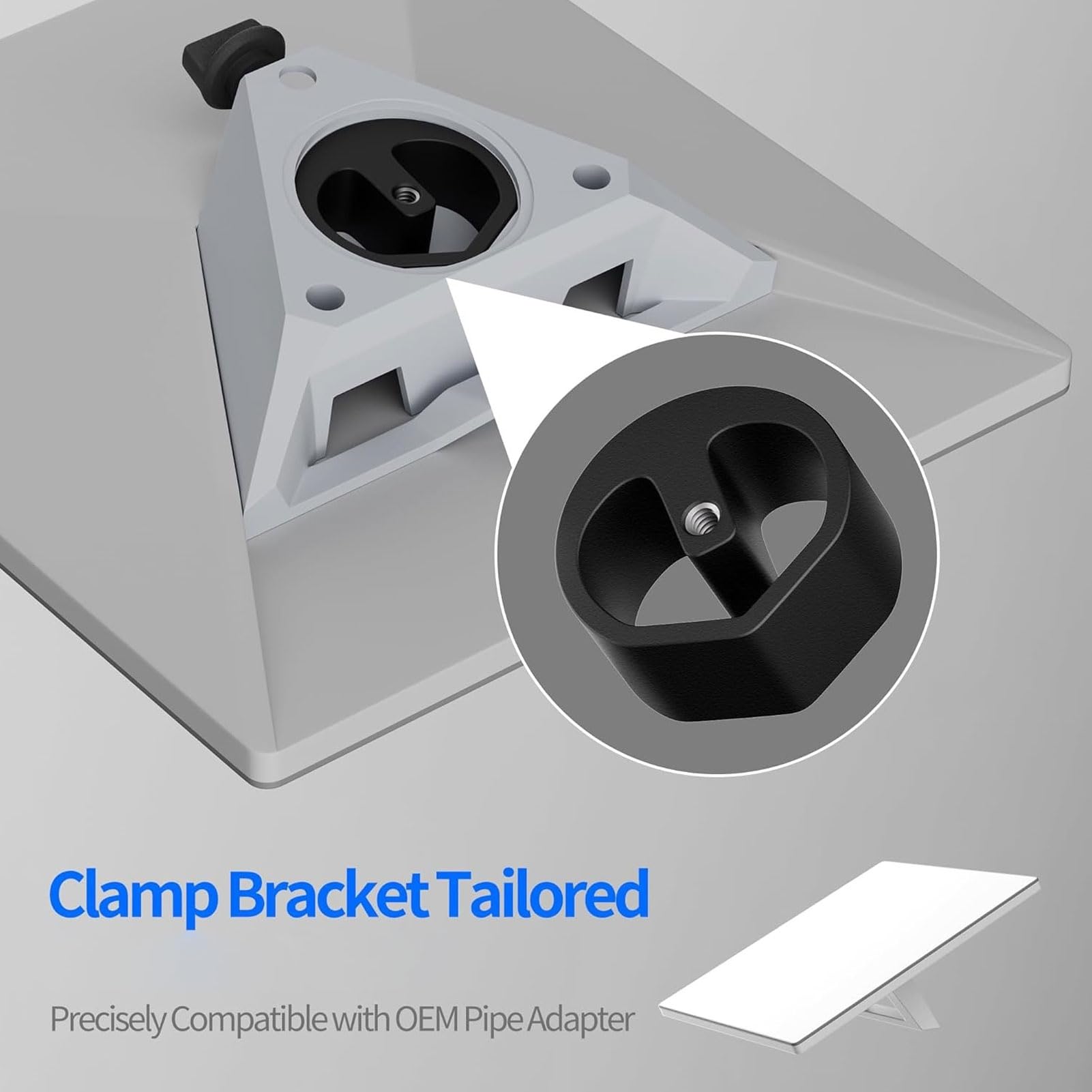 Supporto per Morsetto Satellitare, Filettatura 1/4"-20 e Regolabile a 360° | Anodizzato CNC, Blocco Antioscillazione, Lega di Alluminio, Impugnatura da 0,6" a 1,57", Supporto Satellitare per Barca