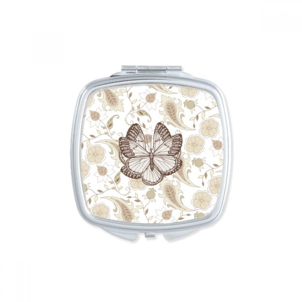 Miroir de poche papillon motif graffiti floral multicolore | Idée cadeau mignon et compact