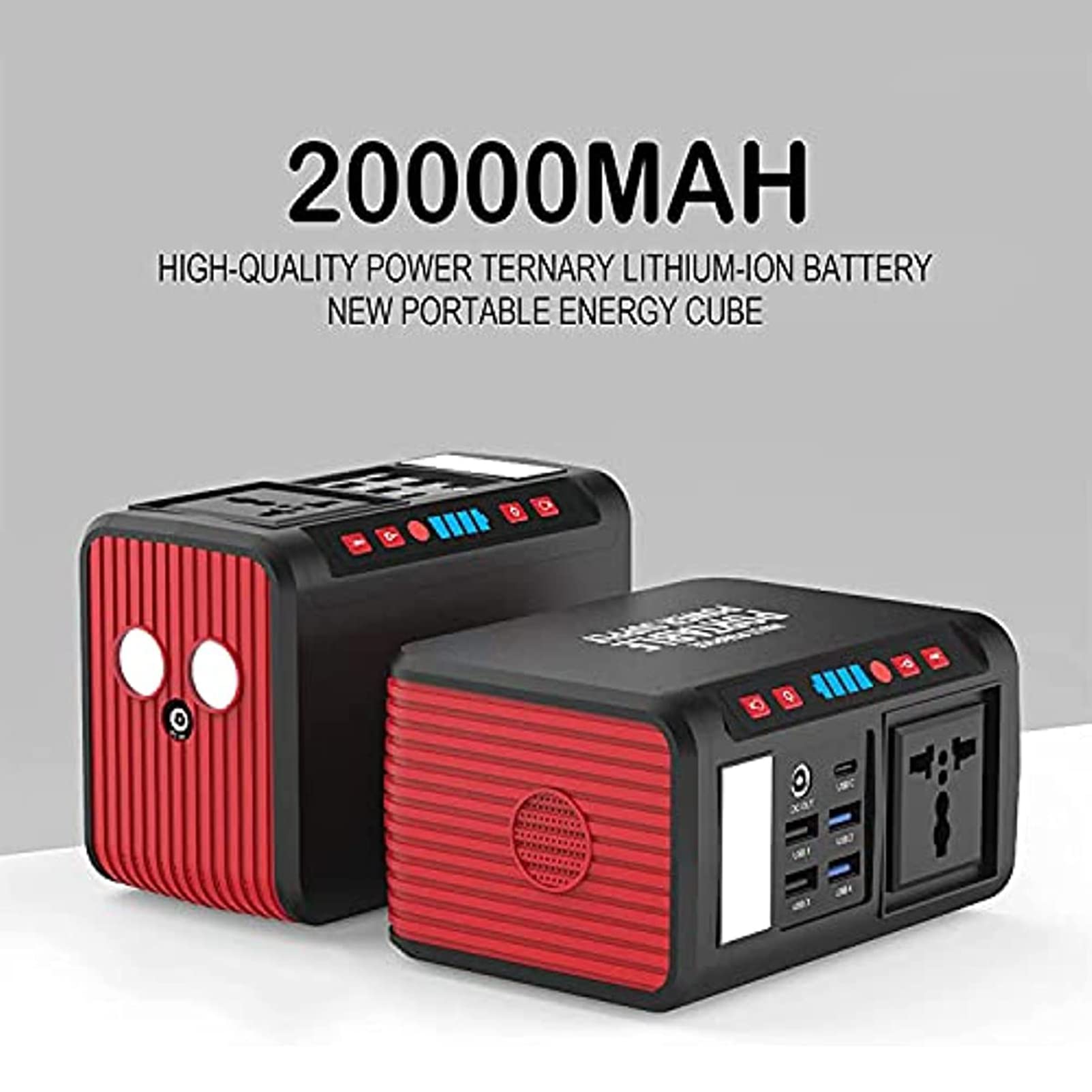 Centrale Elettrica Portatile, Generatore Solare Batteria al Litio di Backup da 74 Wh, Alimentatore di Emergenza per Torcia da 80 W (Picco 120 W), per Viaggi di Vacanza All'aperto Camper Camper