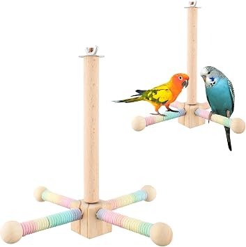 Bird Stand Perch Toy,Parrot 360 Interactive Rotating Toy,Parrot Spinning Windmill Perch for Small&Medium Birds,Bird Cage Accessories for Parakeets Cockatiels Lovebirds Conures Finches Budgies