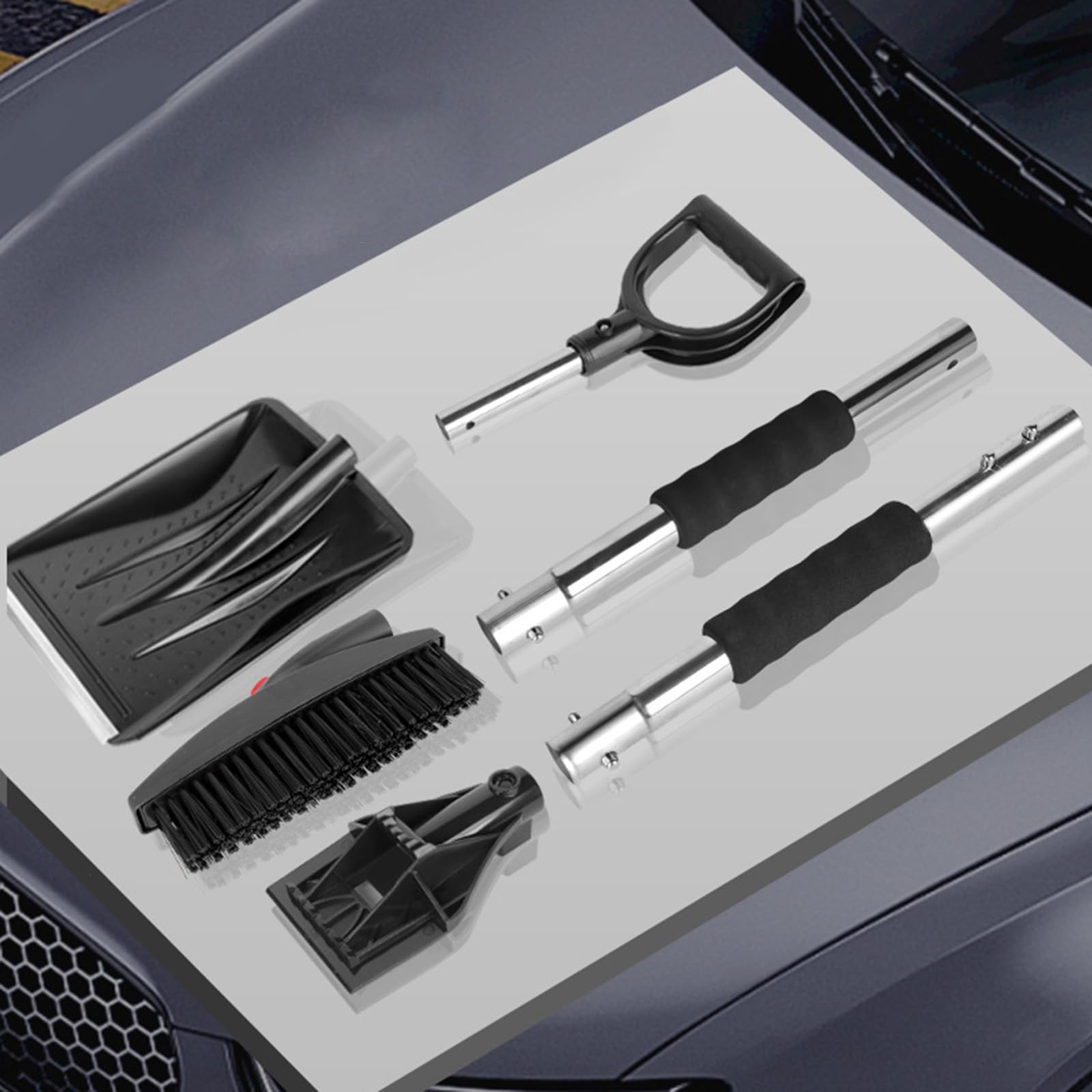 Kit di testina sostituibile per auto, paletta di estrazione portatile, raschietto per ghiaccio e raschietto per ghiaccio estensibile