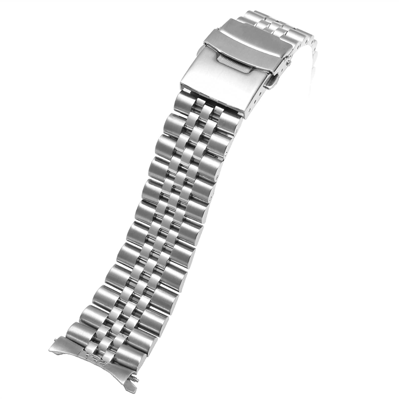 Massives Edelstahlarmband, Schnellverschluss, Metall, gebogenes Ende, Herren-Faltschließe, Armband, Zubehör, 20 mm, 22 mm