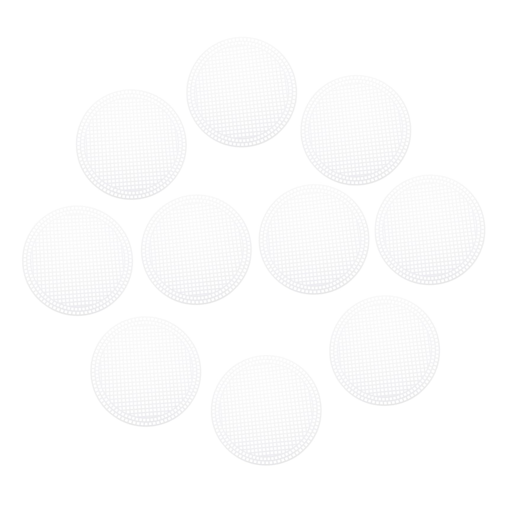 ARTIBETTER Smooth Plastic Mesh Sheets 10pcs Round Bottom White Woven for Crafting DIY Projects
