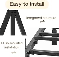 Vista 4 de COMASACH Base de cama resistente de tamaño individual con almacenamiento y tapón de colchón, marco de cama de metal con plataforma, no necesita
