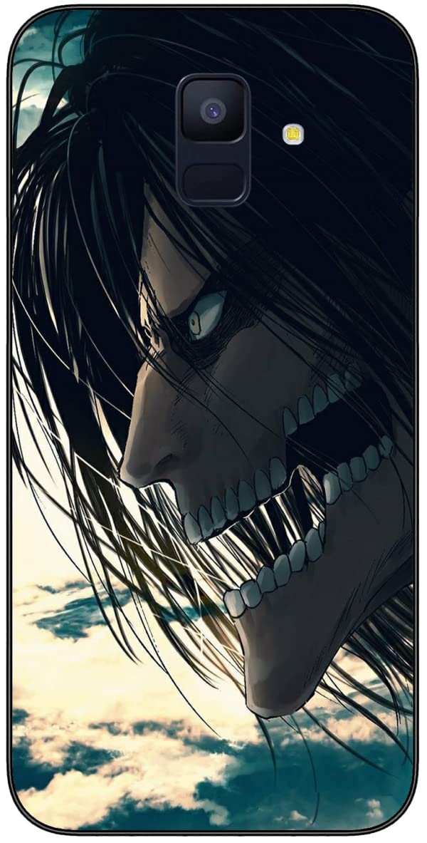 Compatible with Samsung Galaxy A6 (2018) | A600 Attack on with Titan aot 909 Case Soft Slim Flexible Cover Black