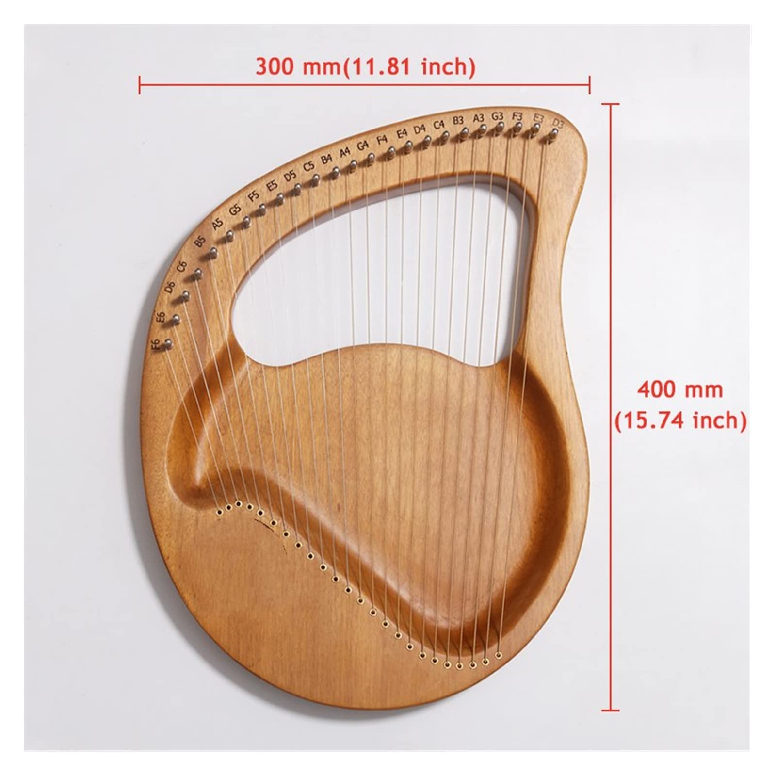 Harfen 24 Saiten Leier Leier Harfe Aus Holz Mahagoni Harfe Musikalisches Anfängerinstrument (Color : 3/4)