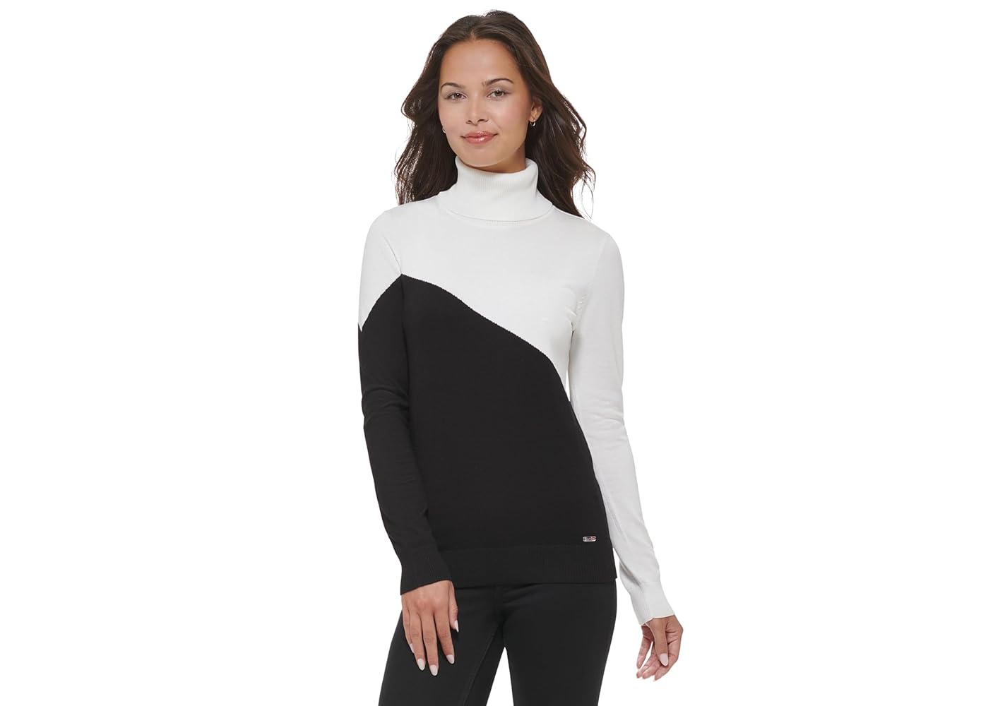 Calvin Klein Asymmetrical Colorblock Turtleneck Sweater Calvin Klein Asymmetrical Colorblock Turtleneck Sweater