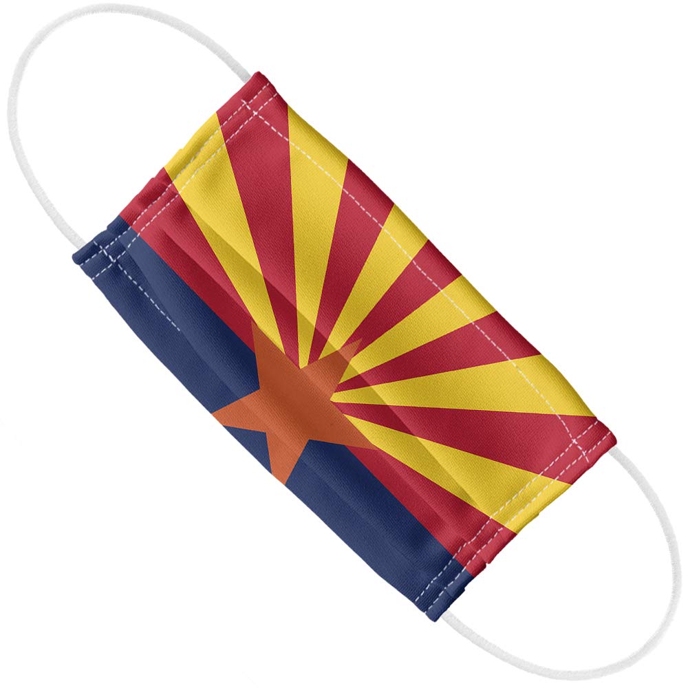 Arizona Flag 1-Ply Reusable Face Mask Covering with Adjustable Nose Wire, Unisex