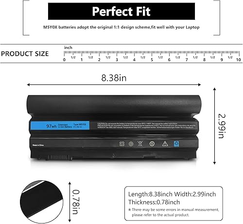 Miniatura 5 de 97Wh M5Y0X 9-Cell Laptop Batería para Dell Latitude E6420 E6430 E6440 E6520 E6530 E6540 E5420 E5430 E5520 E5530 Inspiron 4420 5420 54255 7420 7520