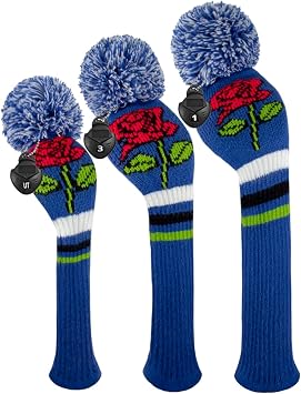Scott Edward Golf Headcovers for Woods Set of 3 Fits Well Driver460cc Fairway Wood and HybridUT,Beautiful and Interesting Patterns