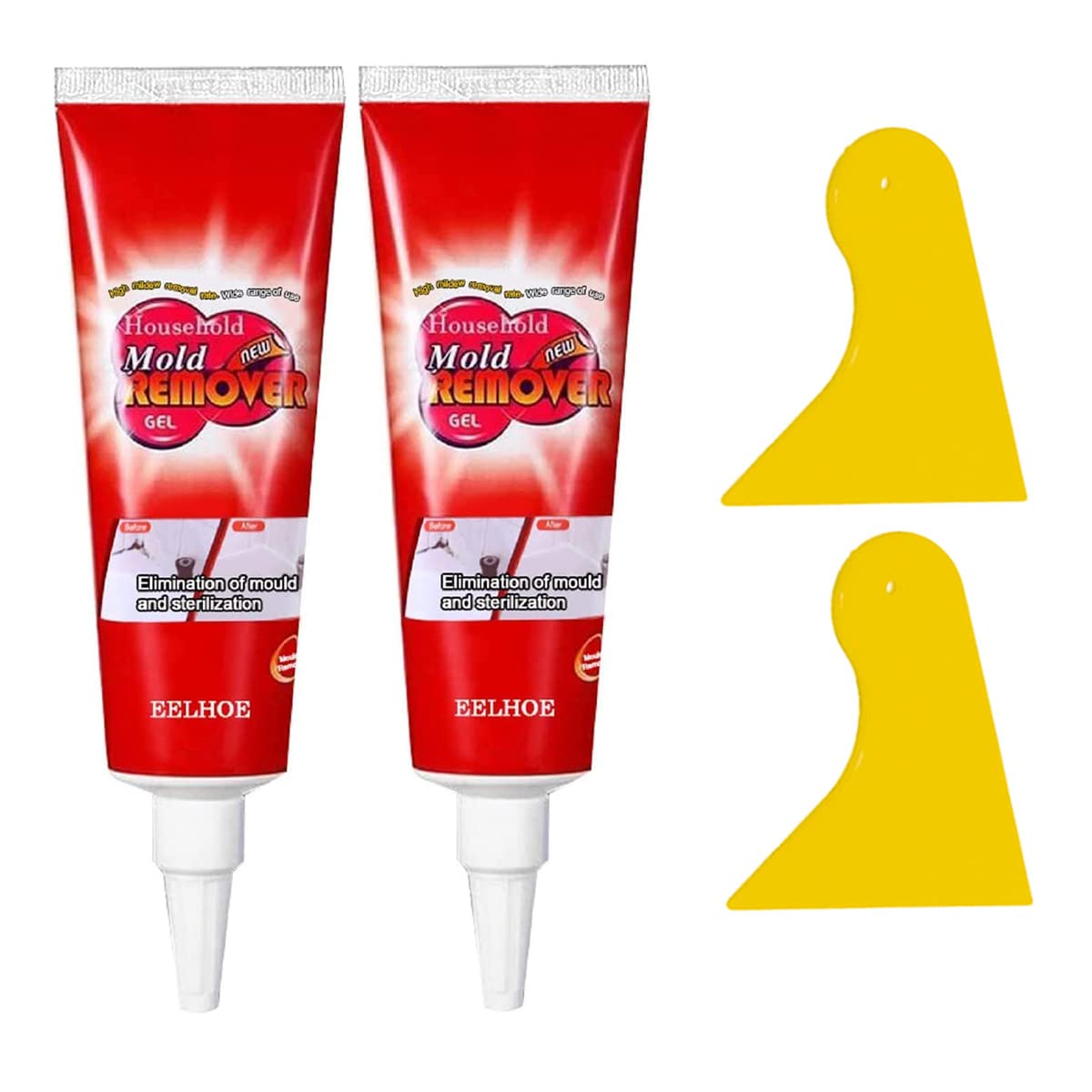 Mould Magic Extreme Gel UK, Mould Magic Remover, Household Mold Remover Gel, Powerful Mould Magic Gel Cleaner For Wall Tiles Wall Corner And Kitchen Bathroom Sink (20g-2Pack)