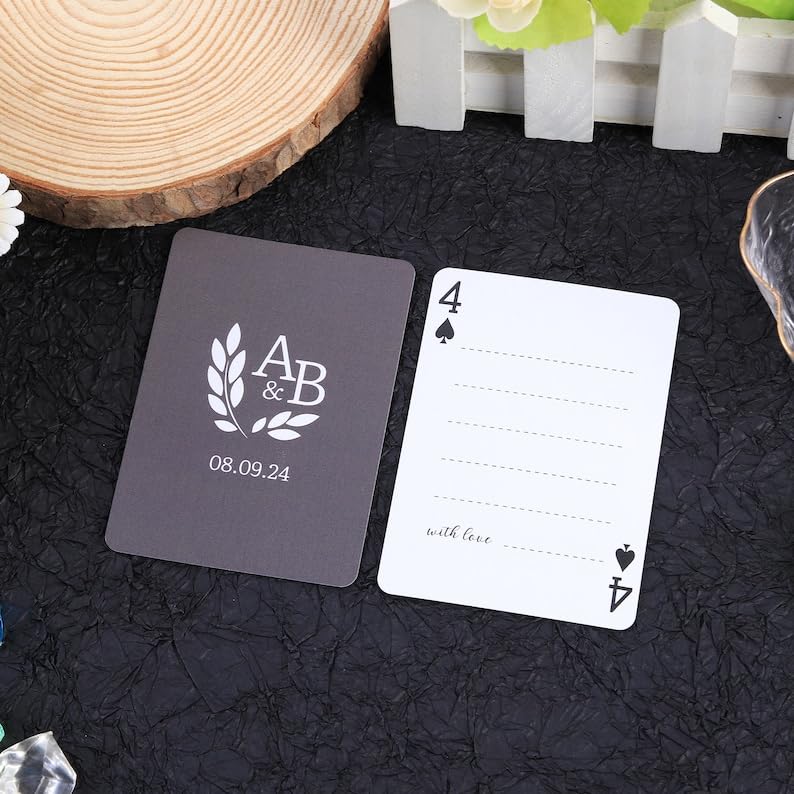 Baraja de Cartas Personalizada para Boda con Monograma miniatura 4