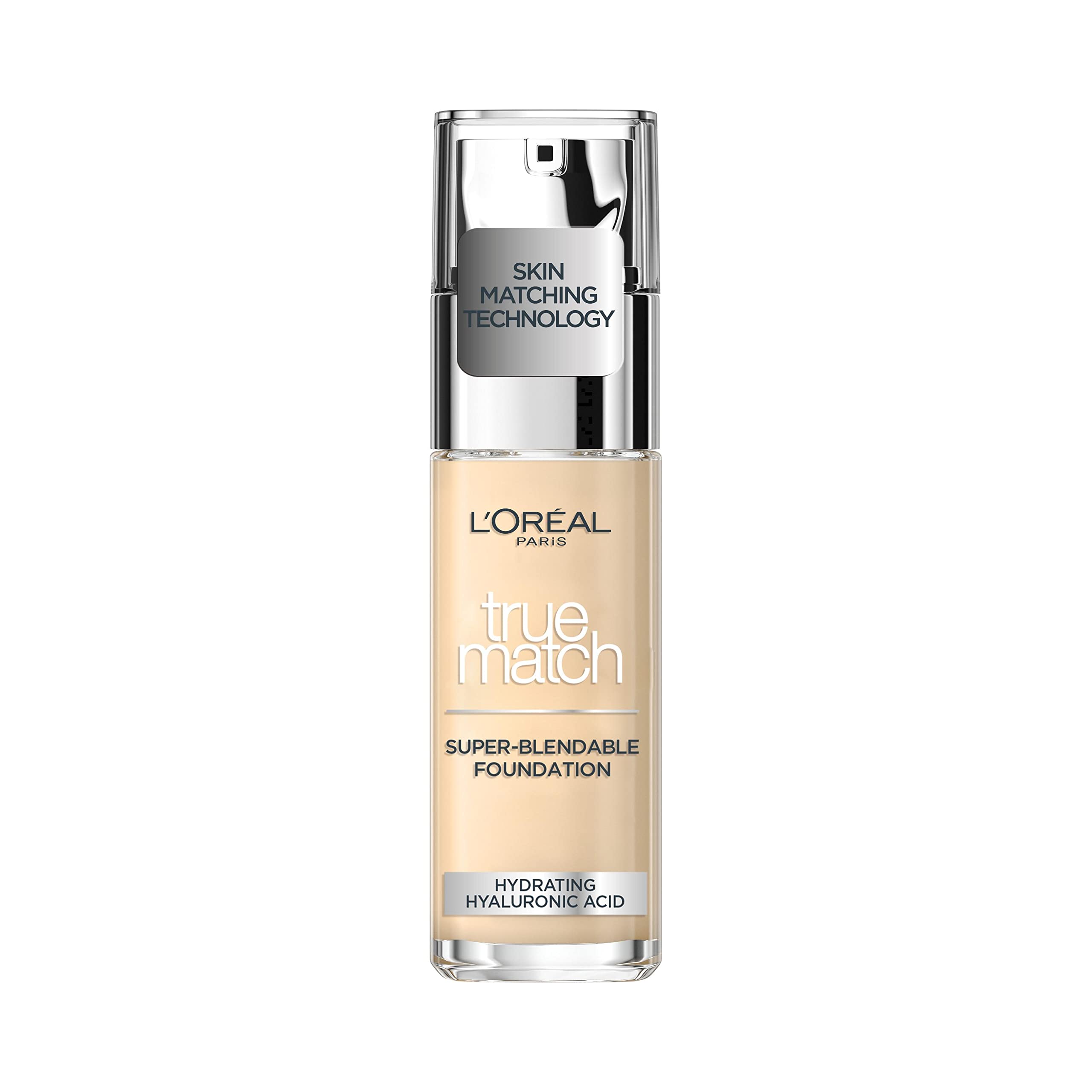 L'Oreal Paris True Match Liquid Foundation with Hyaluronic Acid & SPF 17 30ml, 0.5N, Women