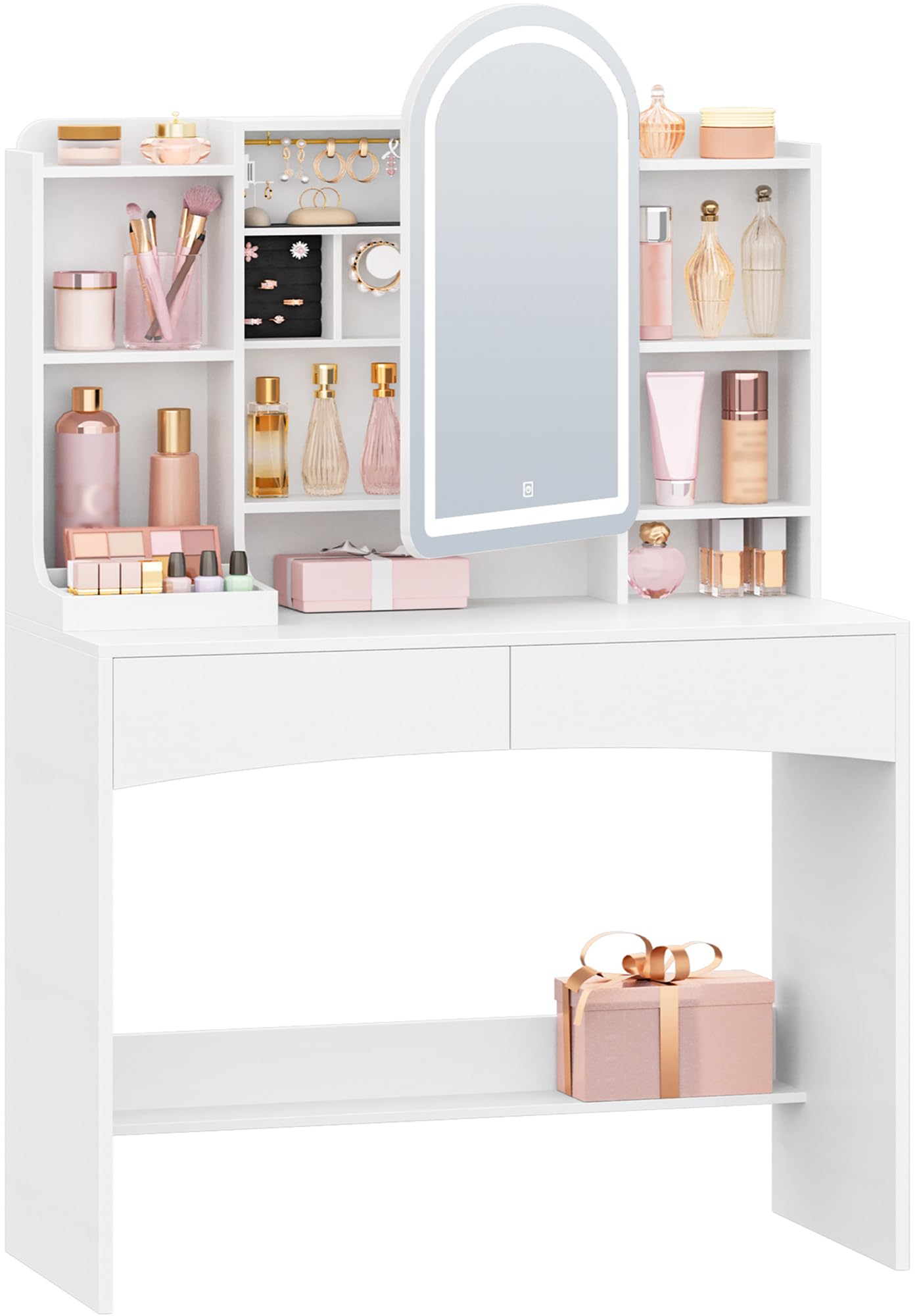 Étagère à Parfums Transparente En Acrylique - 2 Niveaux Pour Rangement De Maquillage Et Cosmétiques - Pour Coiffeuse, Salle De Bain Ou Commode