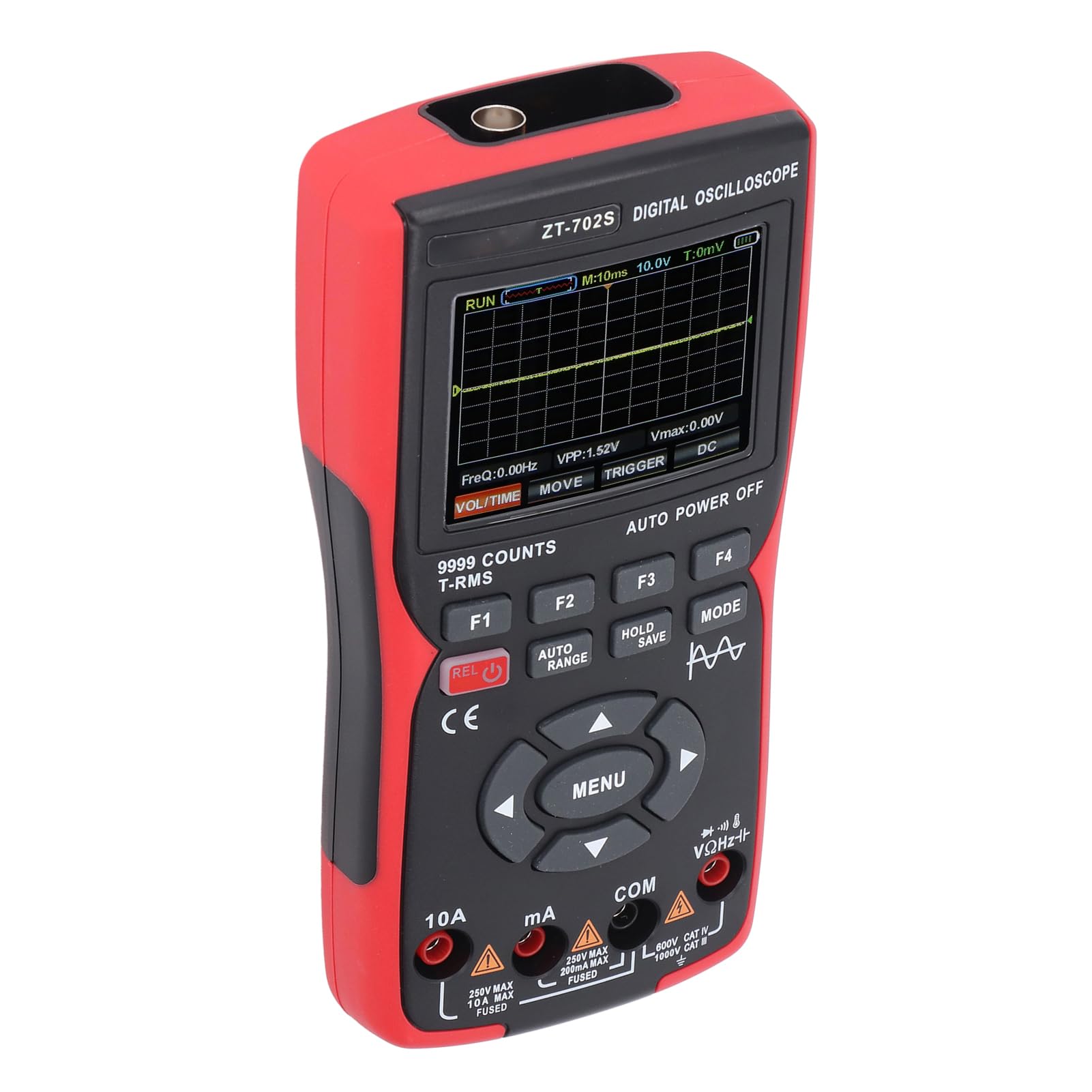 Digitales Oszilloskop-Multimeter, 48MSa S, zählt 10 m Übertragungsbandbreite, Eink-Oszilloskop mit 2 Sonden