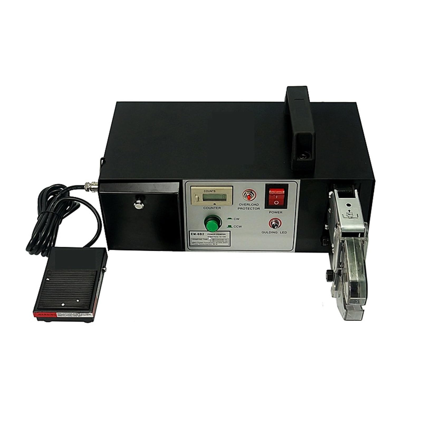Jhxhfjxz Black Em6b2 Electric Terminal Crimping Machine With 7 Crimping Dies Set Pneumatic Crimper Plier For Many Kinds Of Terminals Versitile(Em6b2-220V)