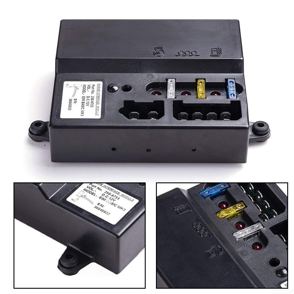 Módulo de interfaz del motor 12v Controlador de control de generador Eim258 9753 Compatible con 917 422 630 464 para relé de protección y sistema Avr Color negro